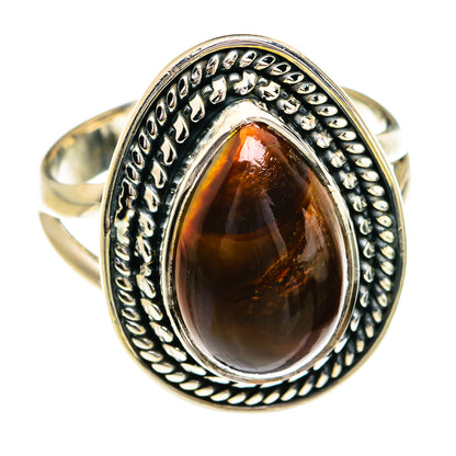 Mexican Fire Agate Rings handcrafted by Ana Silver Co - RING79211