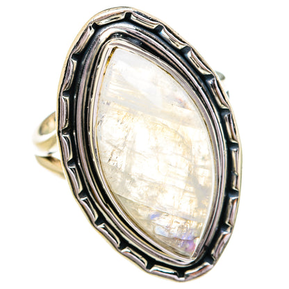 Rainbow Moonstone Rings handcrafted by Ana Silver Co - RING79223