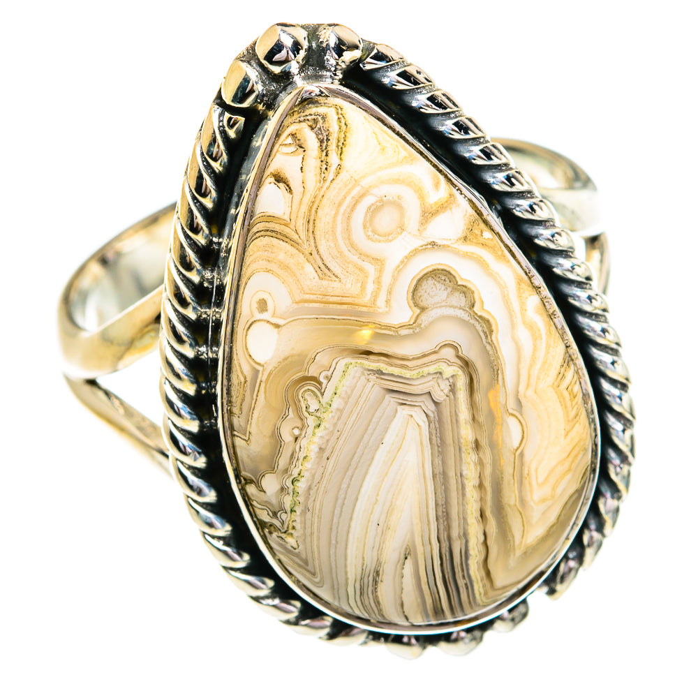 Laguna Lace Agate Rings handcrafted by Ana Silver Co - RING79280