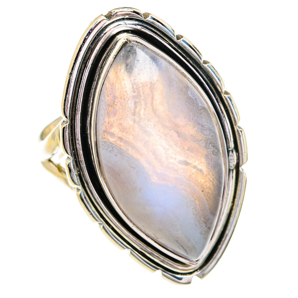 Blue Lace Agate Rings handcrafted by Ana Silver Co - RING79305