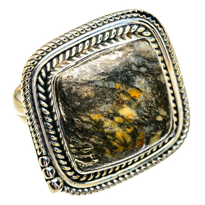Pyrite Agate Rings handcrafted by Ana Silver Co - RING79334