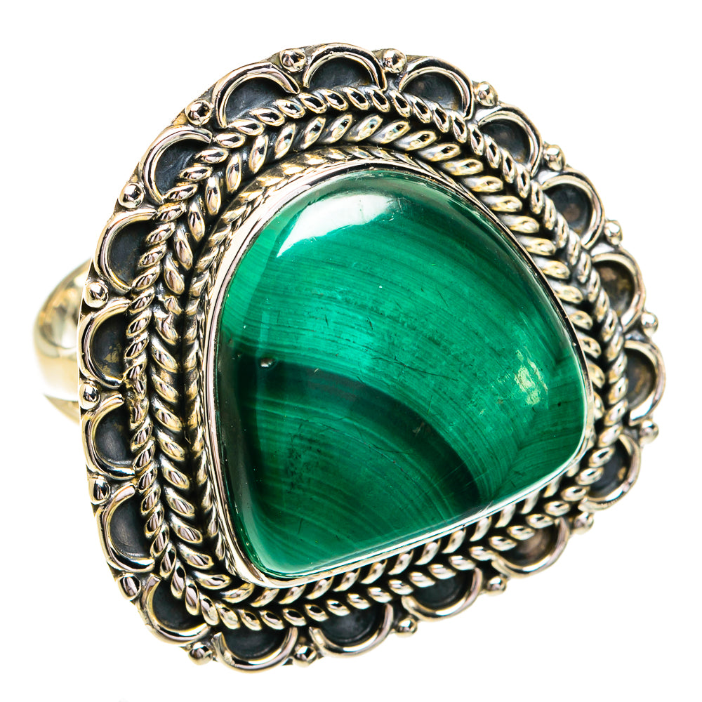 Malachite Rings handcrafted by Ana Silver Co - RING79345