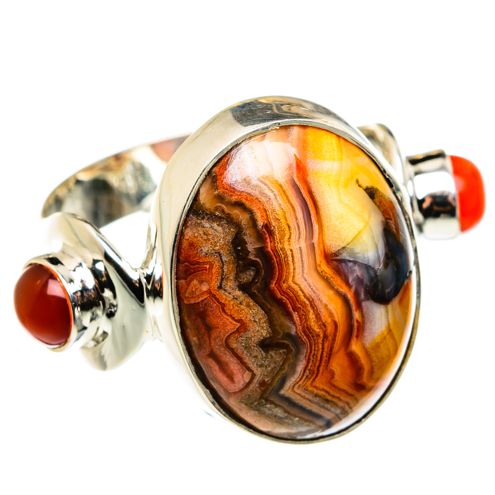 Crazy Lace Agate Rings handcrafted by Ana Silver Co - RING79420