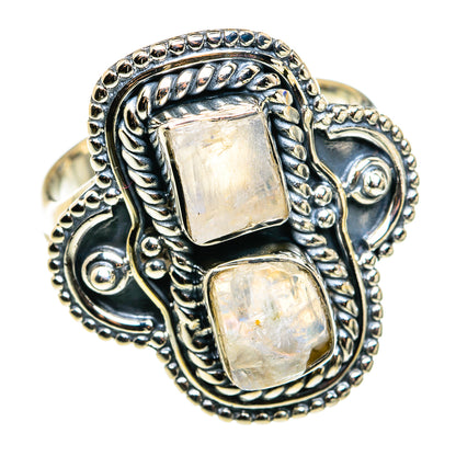 Rainbow Moonstone Rings handcrafted by Ana Silver Co - RING79471