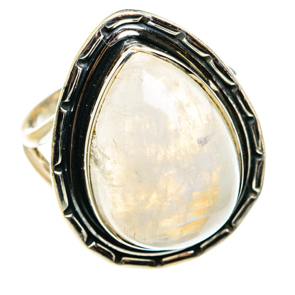 Rainbow Moonstone Rings handcrafted by Ana Silver Co - RING79503