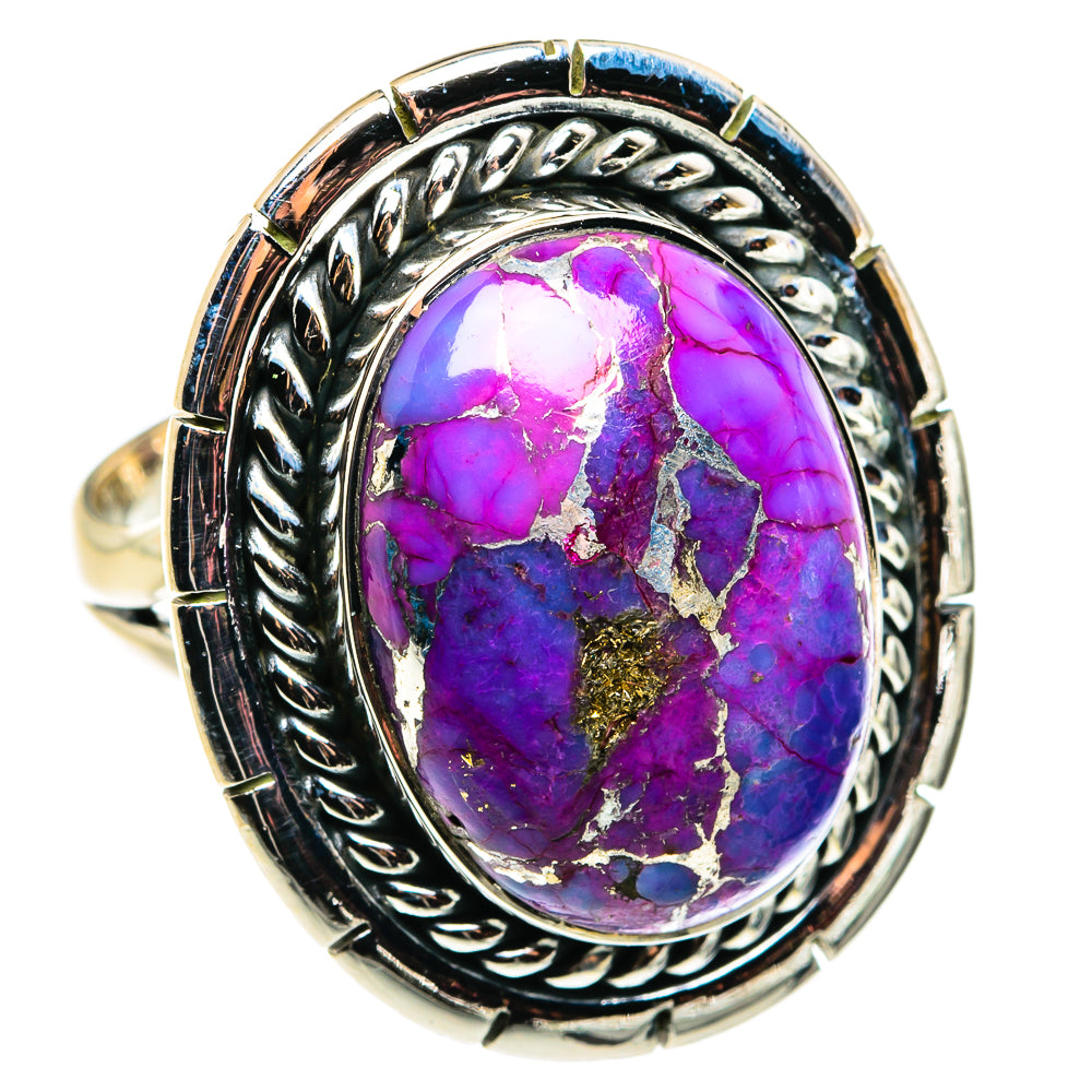 Purple Copper Composite Turquoise Rings handcrafted by Ana Silver Co - RING79629