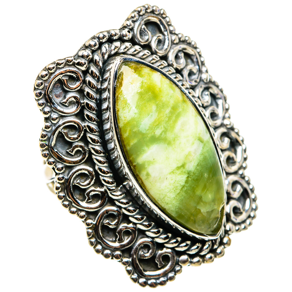 African Green Opal Rings handcrafted by Ana Silver Co - RING79649