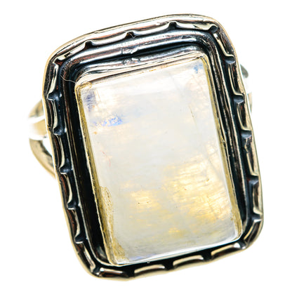 Rainbow Moonstone Rings handcrafted by Ana Silver Co - RING79666
