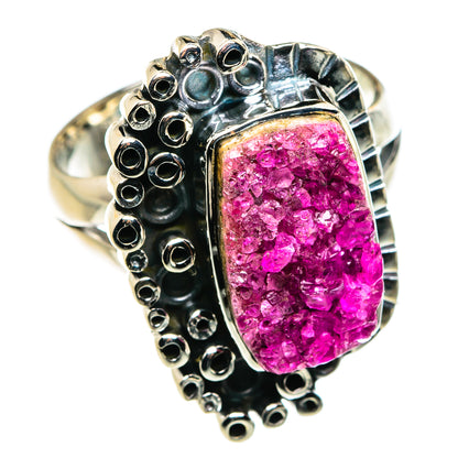 Pink Agate Druzy Rings handcrafted by Ana Silver Co - RING79690