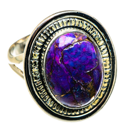 Purple Copper Composite Turquoise Rings handcrafted by Ana Silver Co - RING79695