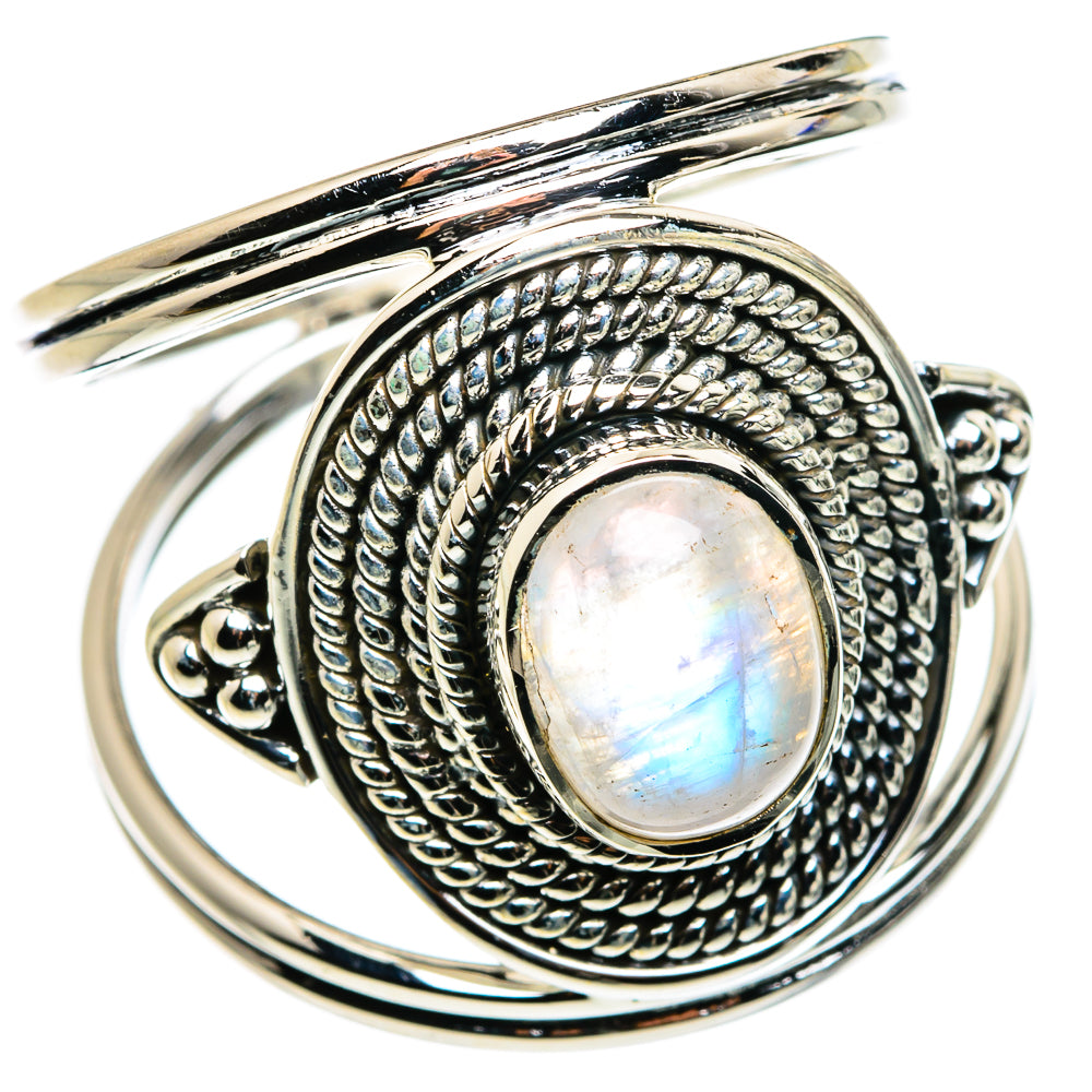 Rainbow Moonstone Rings handcrafted by Ana Silver Co - RING79702