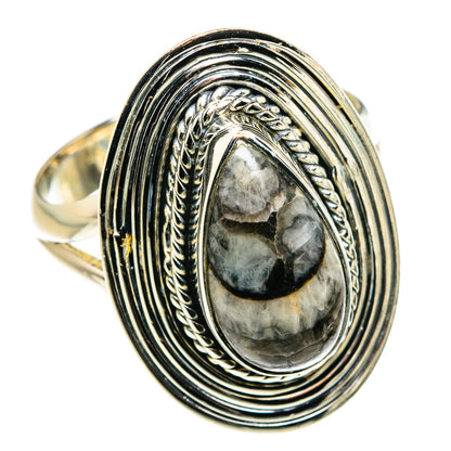 Orthoceras Fossil Rings handcrafted by Ana Silver Co - RING79706