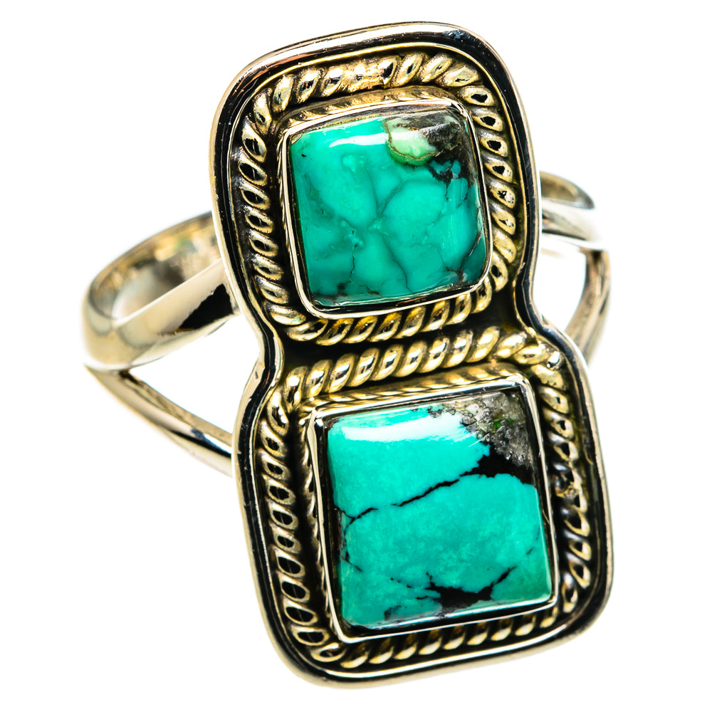 Tibetan Turquoise Rings handcrafted by Ana Silver Co - RING79717
