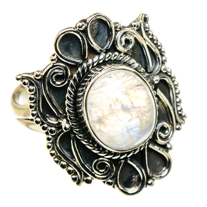 Rainbow Moonstone Rings handcrafted by Ana Silver Co - RING79739