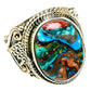 Rainbow Calsilica Rings handcrafted by Ana Silver Co - RING79741