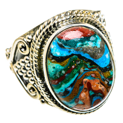 Rainbow Calsilica Rings handcrafted by Ana Silver Co - RING79741