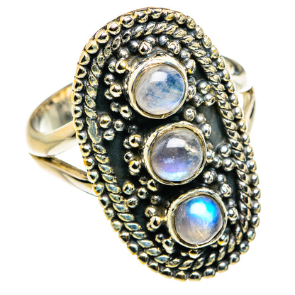 Rainbow Moonstone Rings handcrafted by Ana Silver Co - RING79775