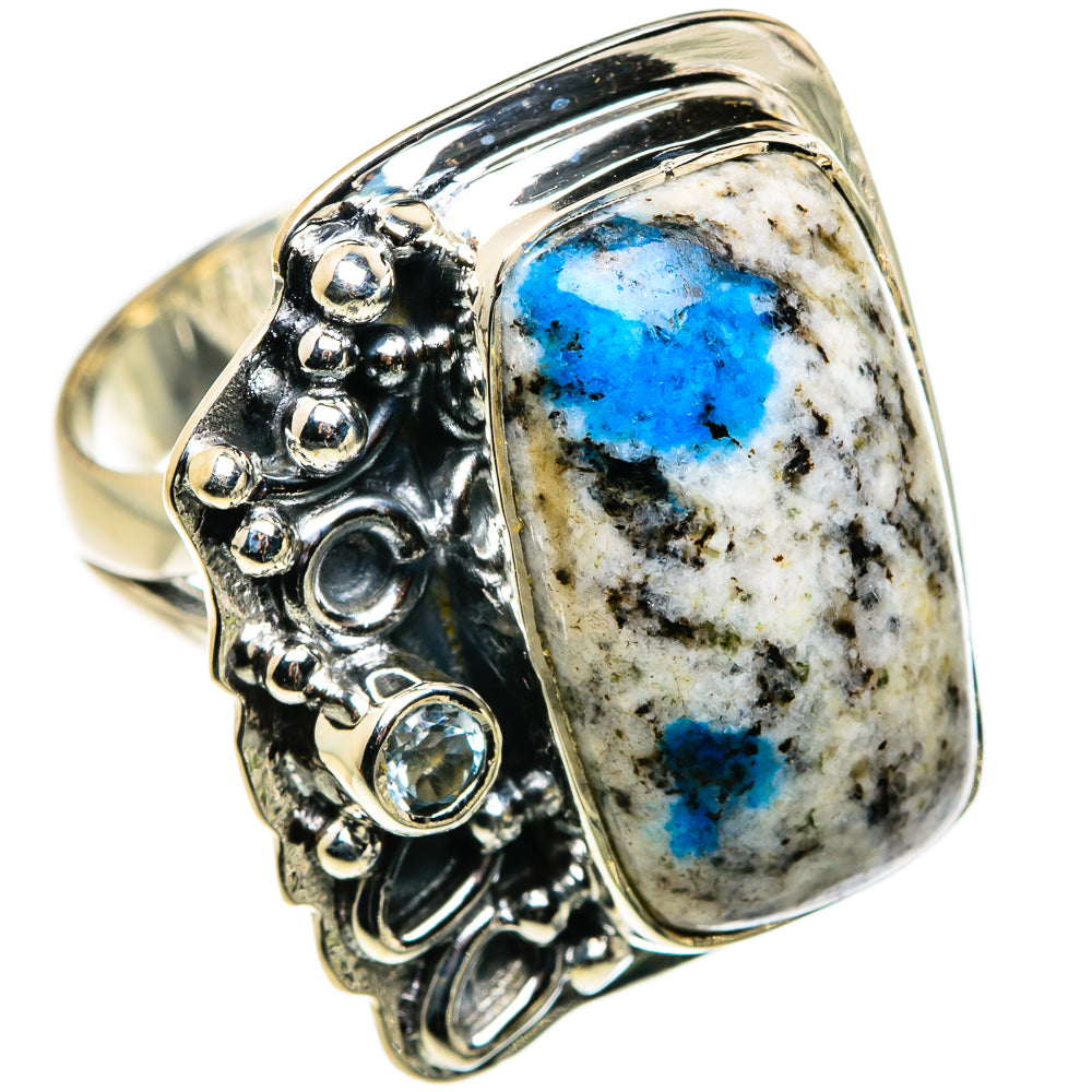 K2 Blue Azurite Rings handcrafted by Ana Silver Co - RING79786 - Photo 2