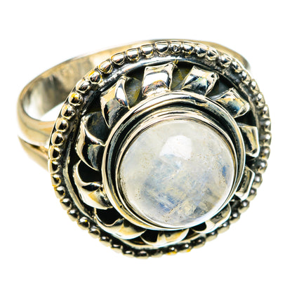 Rainbow Moonstone Rings handcrafted by Ana Silver Co - RING79807