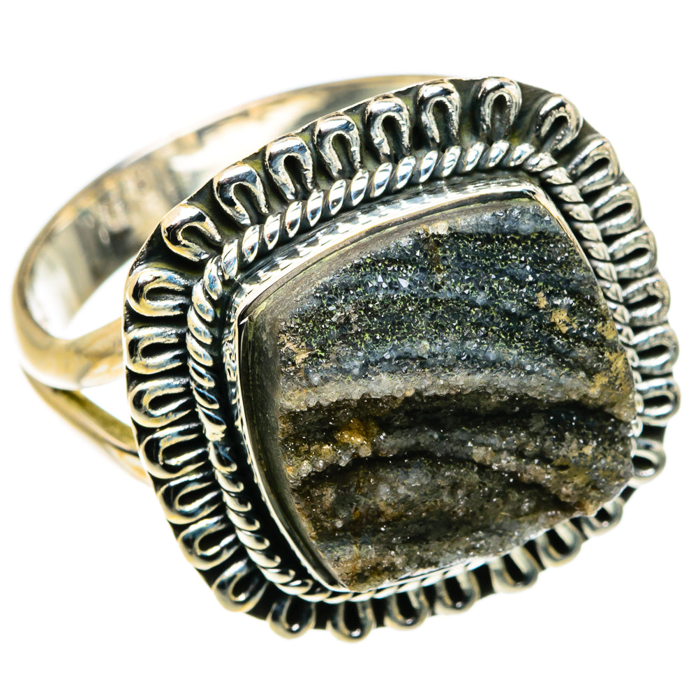 Desert Druzy Rings handcrafted by Ana Silver Co - RING79813