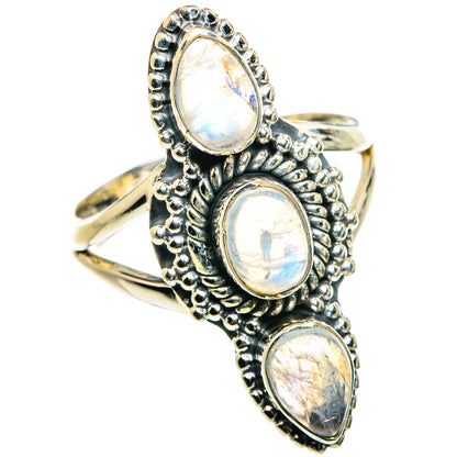 Rainbow Moonstone Rings handcrafted by Ana Silver Co - RING79874