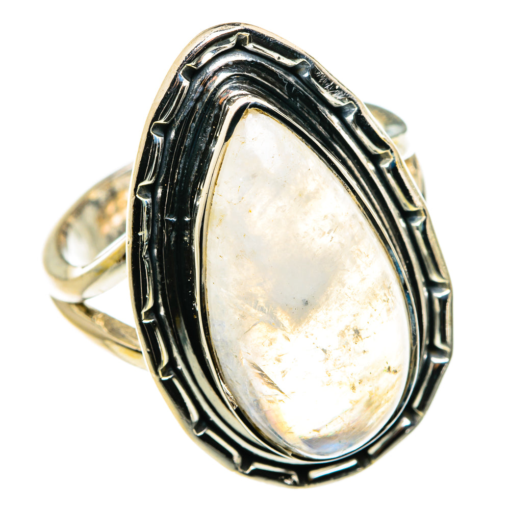 Rainbow Moonstone Rings handcrafted by Ana Silver Co - RING79875