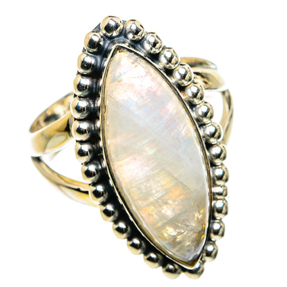 Rainbow Moonstone Rings handcrafted by Ana Silver Co - RING79909