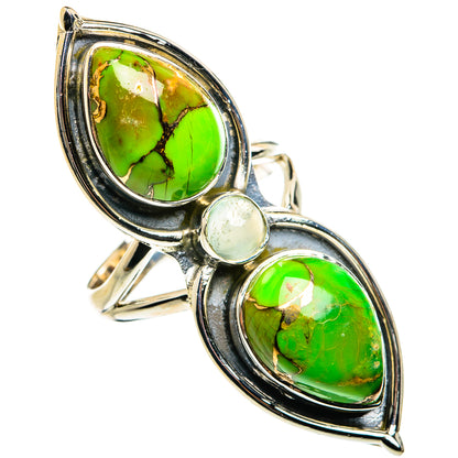 Green Copper Composite Turquoise Rings handcrafted by Ana Silver Co - RING79936