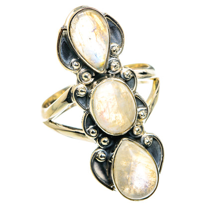 Rainbow Moonstone Rings handcrafted by Ana Silver Co - RING79954