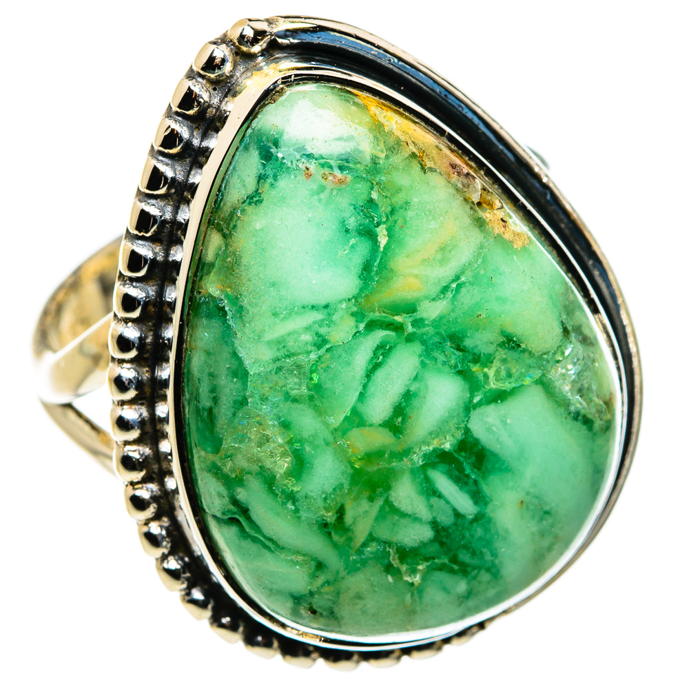 African Green Opal Rings handcrafted by Ana Silver Co - RING79966