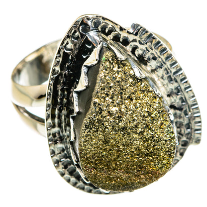 Spectro Pyrite Druzy Rings handcrafted by Ana Silver Co - RING79996 - Photo 2