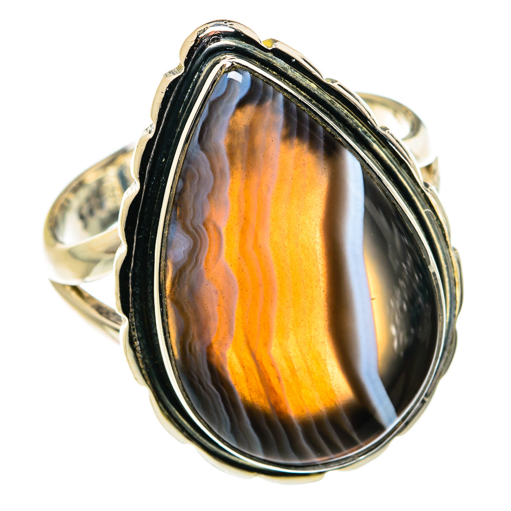 Botswana Agate Rings handcrafted by Ana Silver Co - RING80023