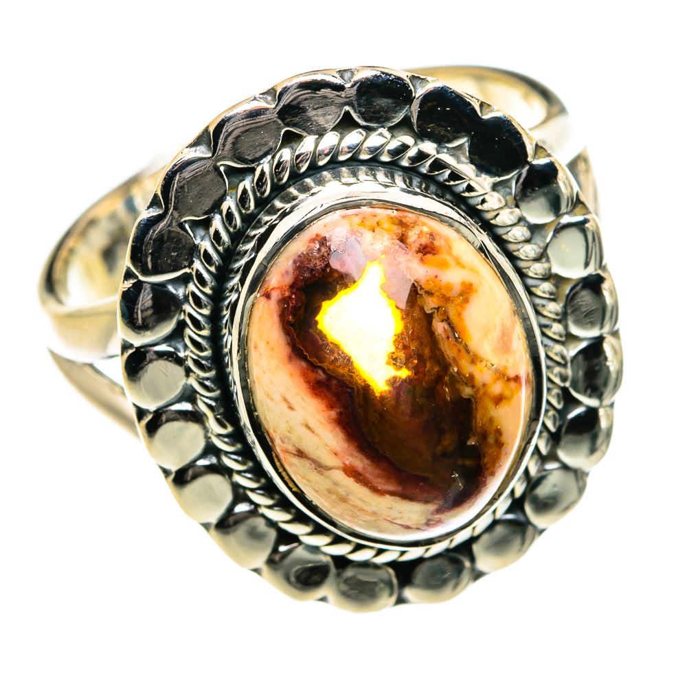 Mexican Fire Opal Rings handcrafted by Ana Silver Co - RING80041