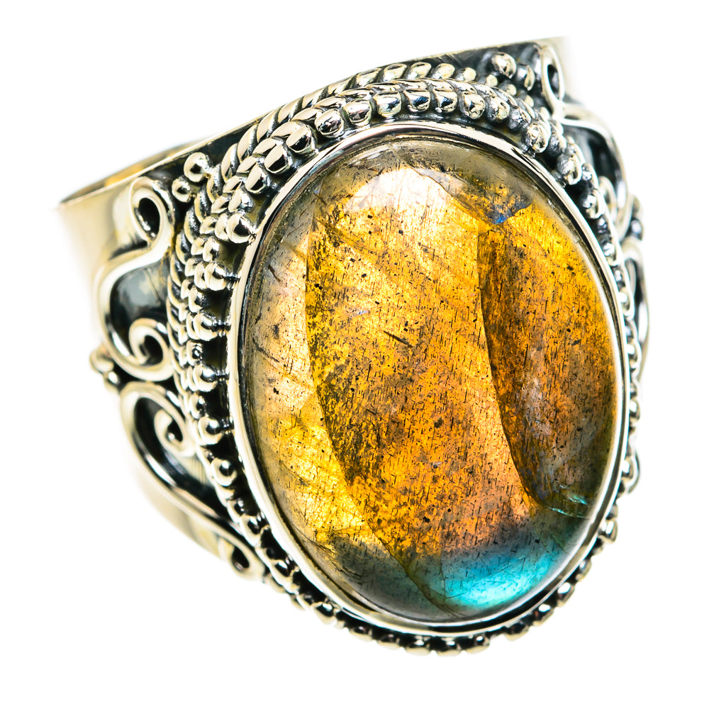 Labradorite Rings handcrafted by Ana Silver Co - RING80042