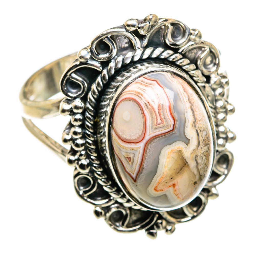 Laguna Lace Agate Rings handcrafted by Ana Silver Co - RING80054