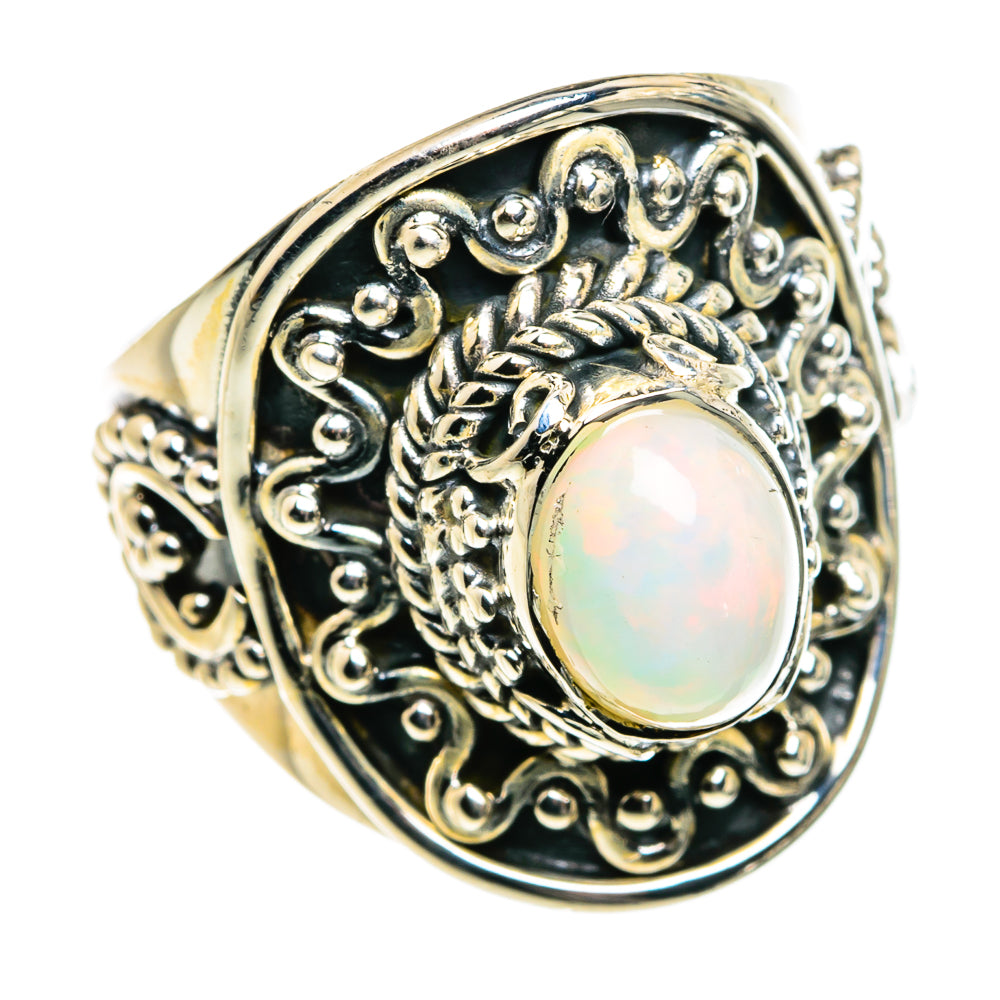 Ethiopian Opal Rings handcrafted by Ana Silver Co - RING80071 - Photo 2