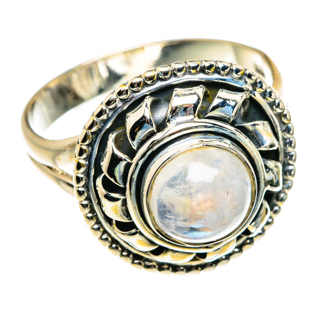 Rainbow Moonstone Rings handcrafted by Ana Silver Co - RING80134