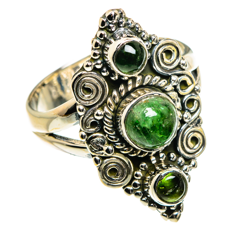 Green Tourmaline Rings handcrafted by Ana Silver Co - RING80150