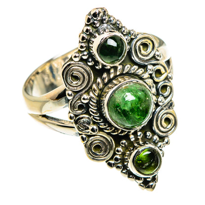 Green Tourmaline Rings handcrafted by Ana Silver Co - RING80150