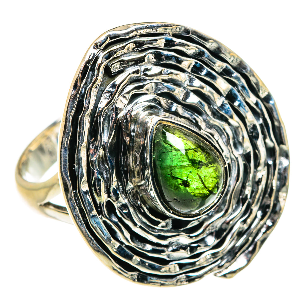 Green Tourmaline Rings handcrafted by Ana Silver Co - RING80151 - Photo 2