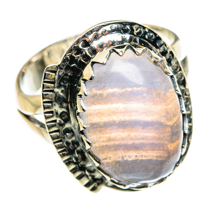 Blue Lace Agate Rings handcrafted by Ana Silver Co - RING80165