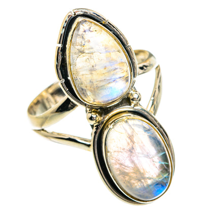Rainbow Moonstone Rings handcrafted by Ana Silver Co - RING80194