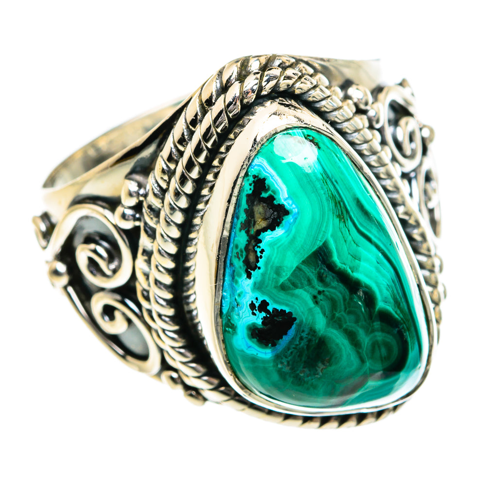 Malachite In Chrysocolla Rings handcrafted by Ana Silver Co - RING80206