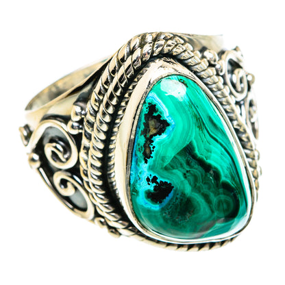 Malachite In Chrysocolla Rings handcrafted by Ana Silver Co - RING80206