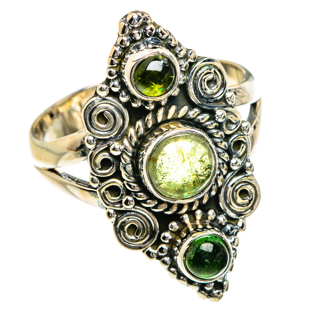Green Tourmaline Rings handcrafted by Ana Silver Co - RING80251