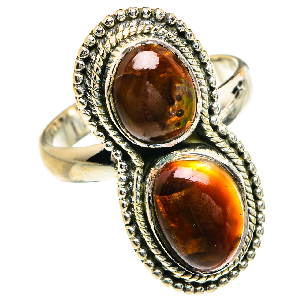 Mexican Fire Agate Rings handcrafted by Ana Silver Co - RING80257
