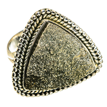 Spectro Pyrite Druzy Rings handcrafted by Ana Silver Co - RING80264