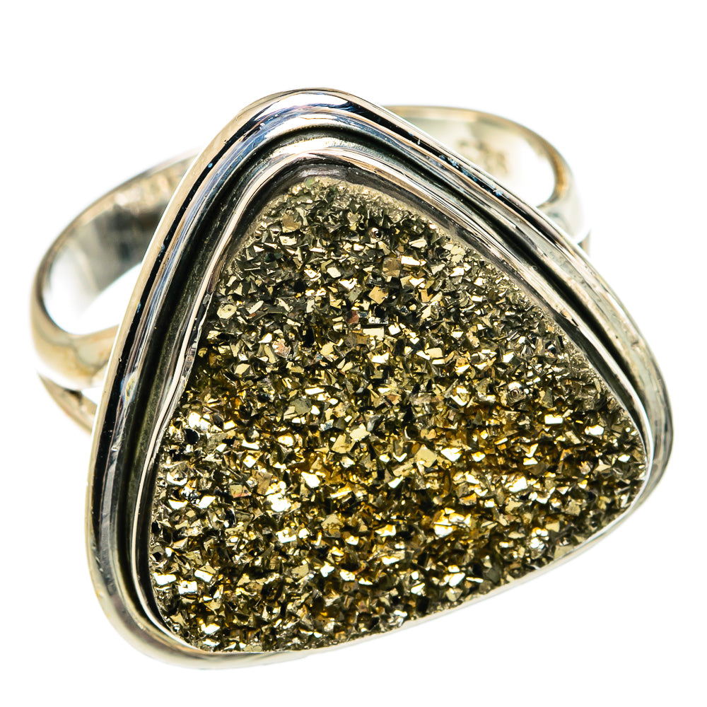 Spectro Pyrite Druzy Rings handcrafted by Ana Silver Co - RING80293