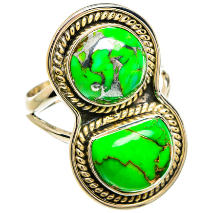 Green Copper Composite Turquoise Rings handcrafted by Ana Silver Co - RING80340