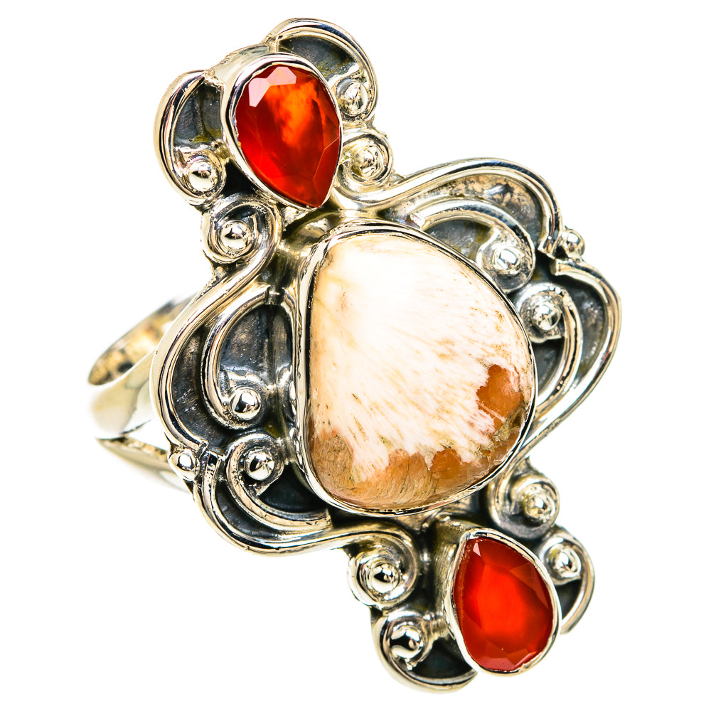 Scolecite Rings handcrafted by Ana Silver Co - RING80345